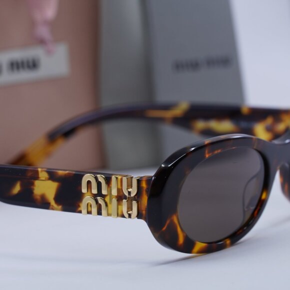Miu Miu MU06ZS VAU06B Women Oval Sunglasses - Havana / Brown main image 5